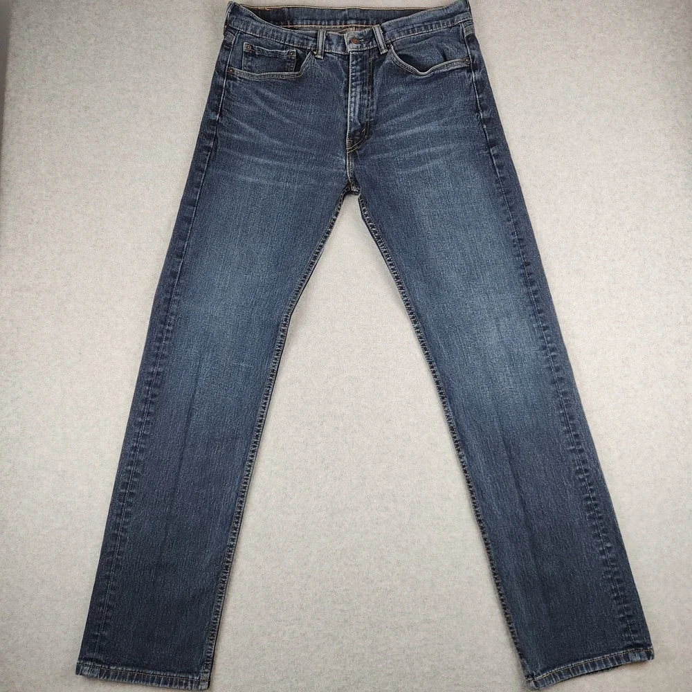 Levi's 505 Regular Fit Straight Leg‎ Jeans Men's W34 L34 Mid Rise Stretch